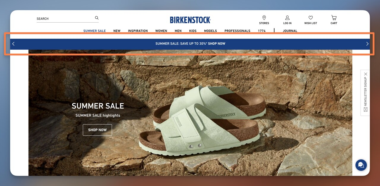 Show BFCM sale announcement in landing page